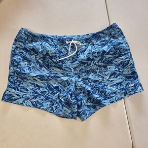 Humankind 2X 5" Swim Trunks Anywhere Short Poolside Blue Tide Print Unlined New